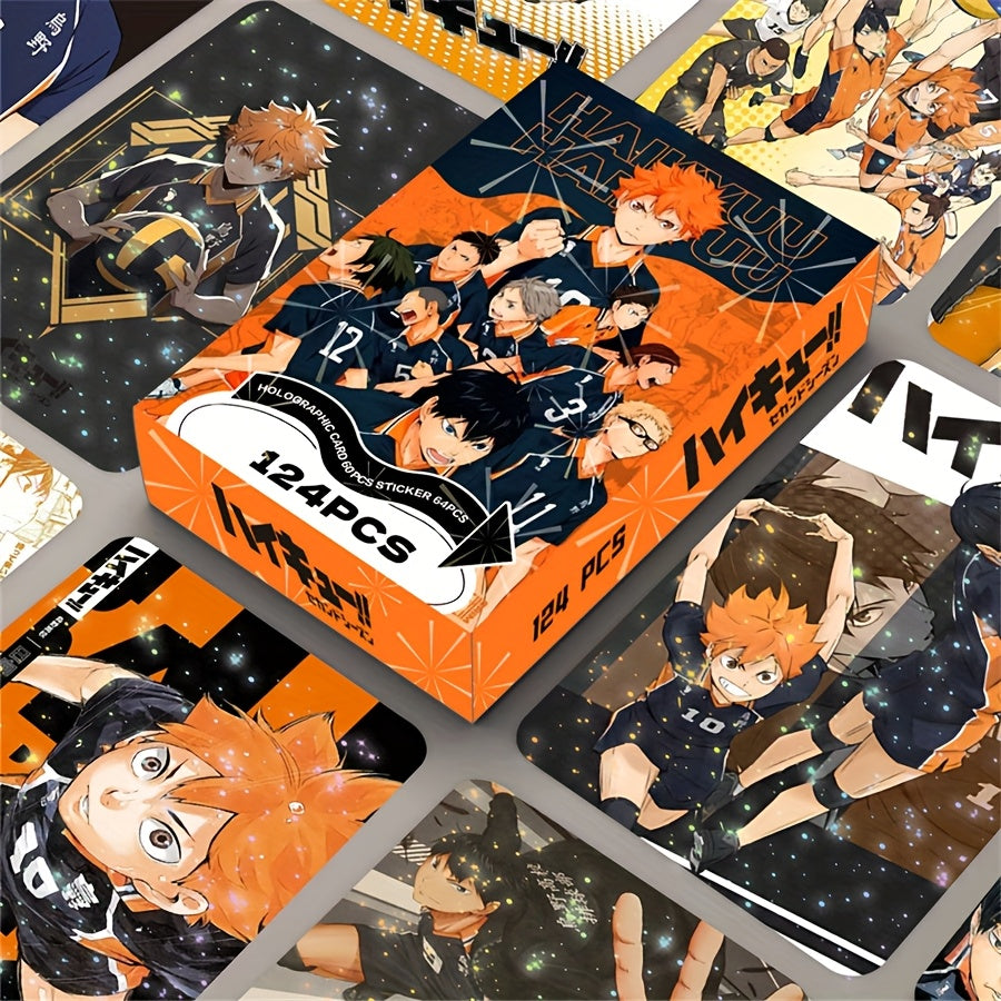 124 pi¨¨ces de Cartes Anime Lomo, cartes de jeu ¨¤ double face, collection de cartes de th¨¨me fantasy, design de dessin anim¨¦, cartes de personnages d'animation fluide, cadeau parfait pour les amateurs de jeux et d'anime