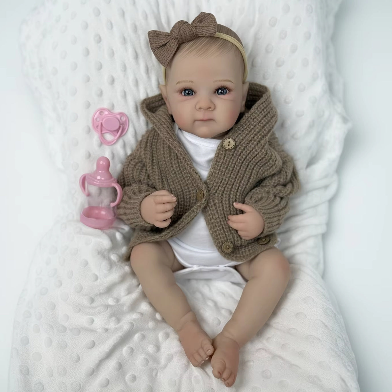 Poup¨¦e reborn en vinyle complet de 19 pouces (48 cm) pour jeune fille, jouet artisanal de mode pour cadeau d'anniversaire pour enfant, jouet de bain