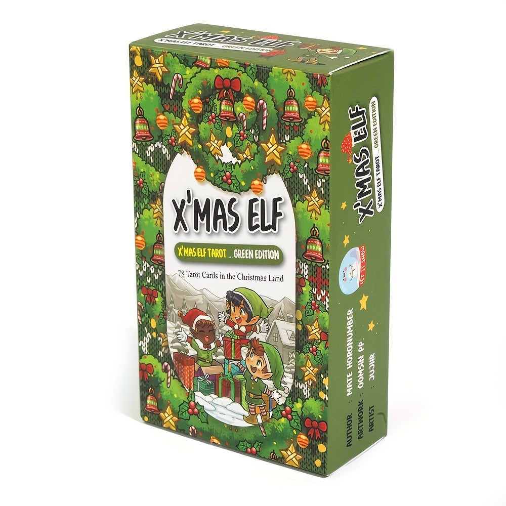 Tarot des Elfe de No?l ¨¦dition Verte - Taille Standard, Jeu de Cartes Strat¨¦gique pour le Plaisir de No?l, Herbe, Id¨¦al pour No?l
