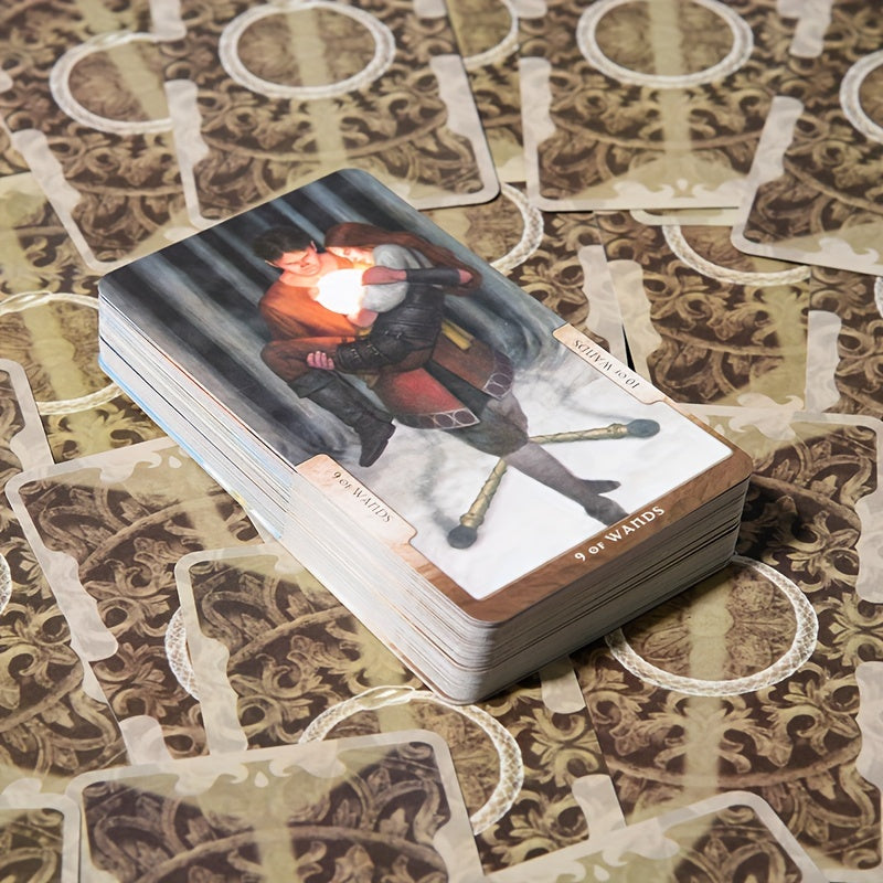 KEPNOY Tarot 78 Cartes - Jeu de Divination et F¨ºte avec Art Mystique, Couleurs Vari¨¦es - Cadeau Id¨¦al pour Halloween, Thanksgiving ou No?l - Cartes de Haute Qualit¨¦