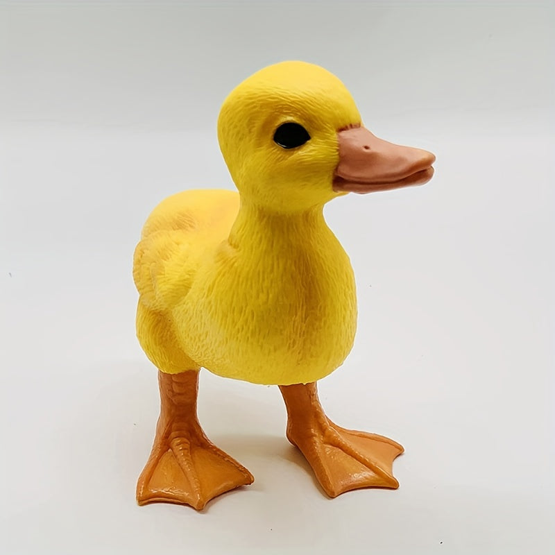 Simulation Animal Toy: Mod¨¨le de canard jaune, d¨¦coration de bureau pour ordinateur, cadeaux de f¨ºte pour amis, No?l, cadeaux de Thanksgiving, couleur m¨¦lang¨¦e, principal mat¨¦riau: PVC