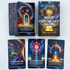 Cartes Oracle du Contrat de l'?me, Cartes de Messages Spirituels, Cartes de Tarot de l'?me, Cartes d'Information Myst¨¦rieuses, Divination, 4.72x2.76 pouces, 56-Cartes - Mat¨¦riau en Carton